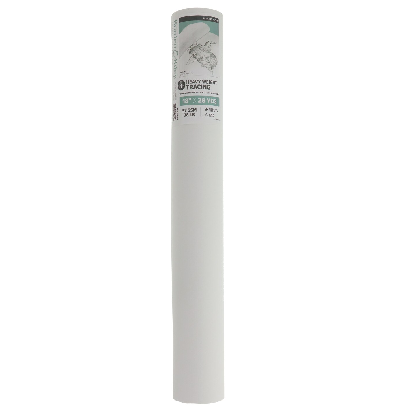 Borden & Riley - #51H Monroe Triple-T Parchment Tracing Paper Roll - 18 ...