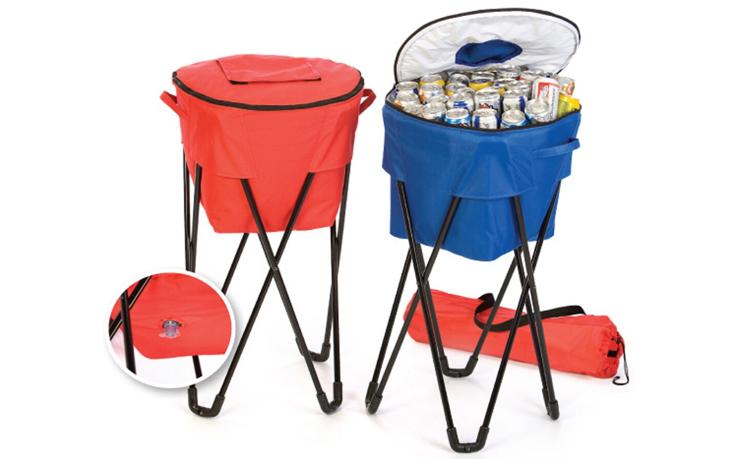 CC Home Furnishings Portable Fold-Up Standing Cooler For Picnics and Tailgating Holds 72 Cans - Red