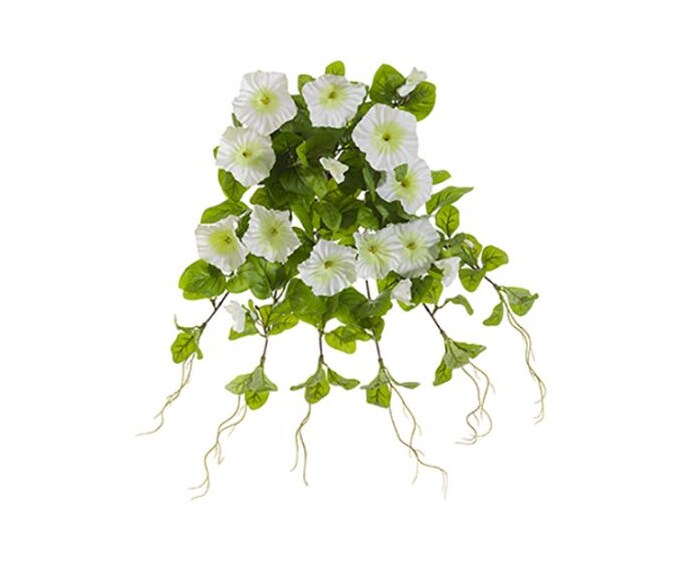 Allstate 20&#x22; White Petunia UV Protected Artificial Hanging Floral Bush