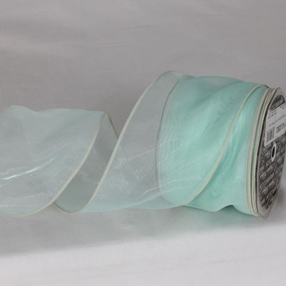 The Ribbon People Green Wired Edge Craft Organza Ribbon 3&#x22; x 27 Yards