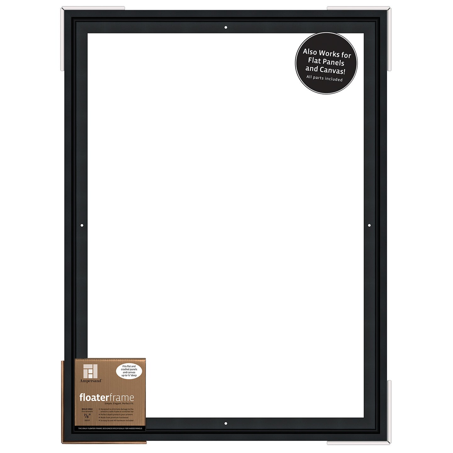 Ampersand Art Floaterframe, Bold Edge, 7/8&#x22; Depth, 18&#x22; x 24&#x22;, Black