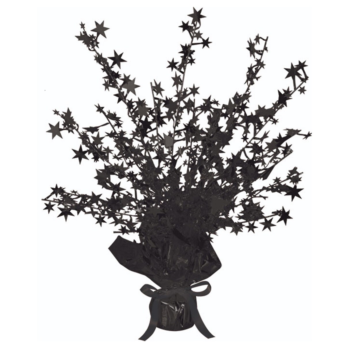 Beistle Club Pack of 12 Black Star Gleam 'N Burst Centerpiece Party Decorations 15"