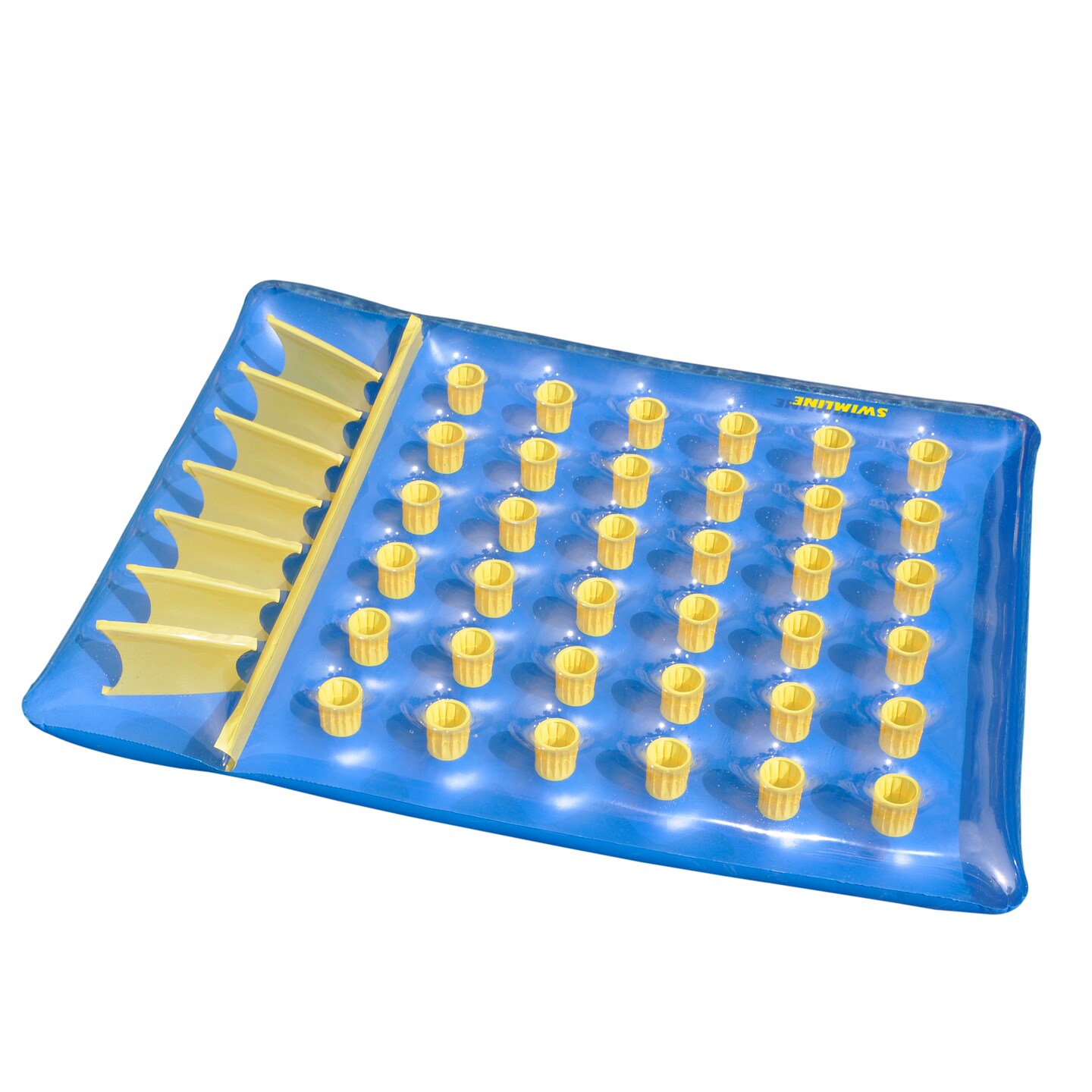 Swim Central Inflatable Water Sports 36 Pocket Double Pool Mattress - 78&#x22; - Blue and Yellow
