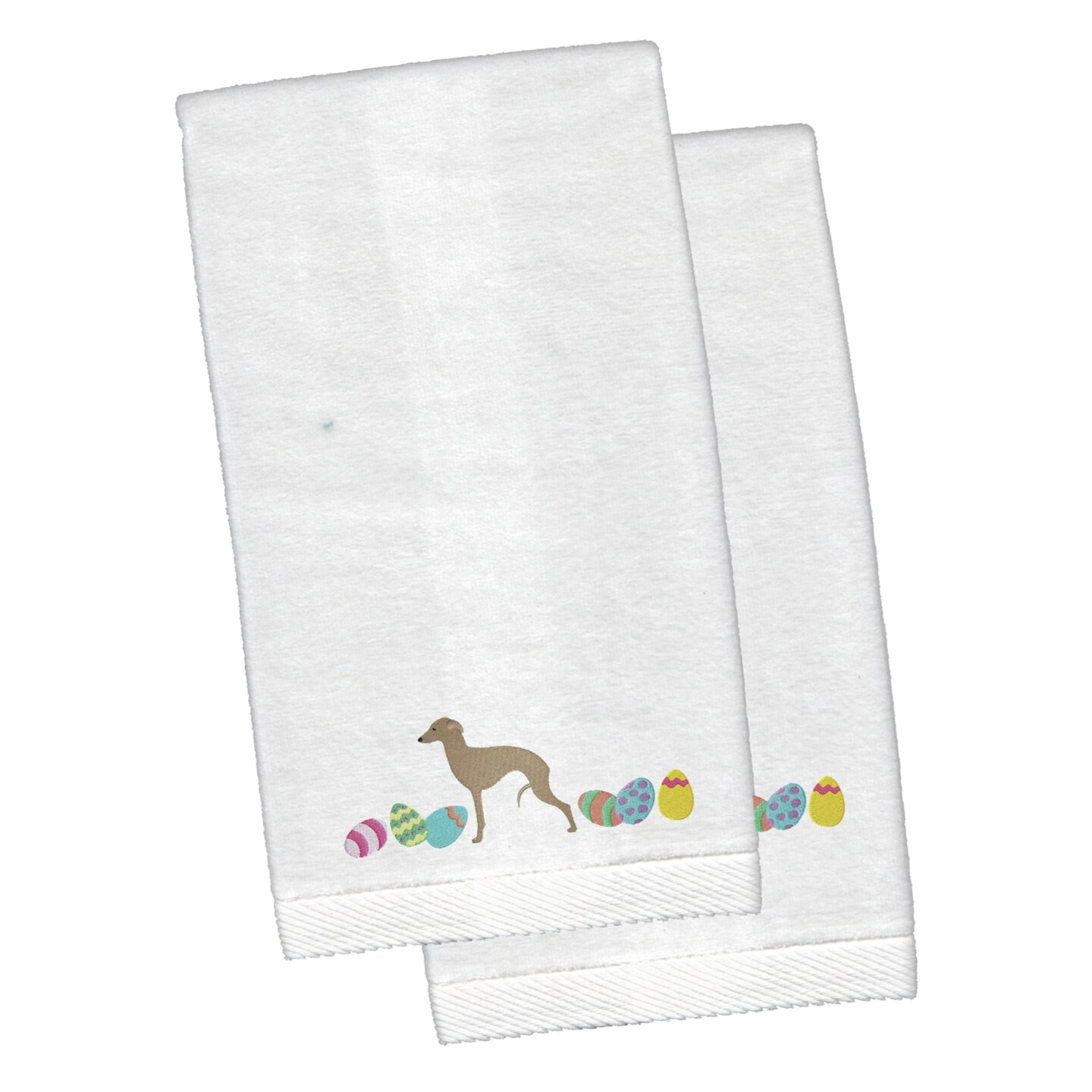 &#x22;Caroline&#x27;s Treasures Italian Greyhound Easter Emboidered Hand Towels, 26hx16w, Multicolor&#x22;