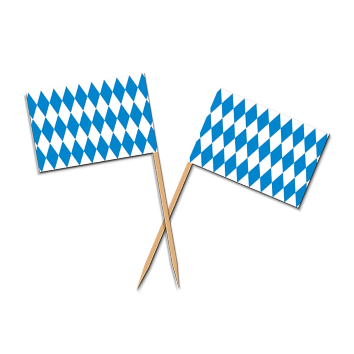 Party Central Club Pack of 12 Blue and White Oktoberfest Food or Drink Decoration Party Picks 2.5&#x22;