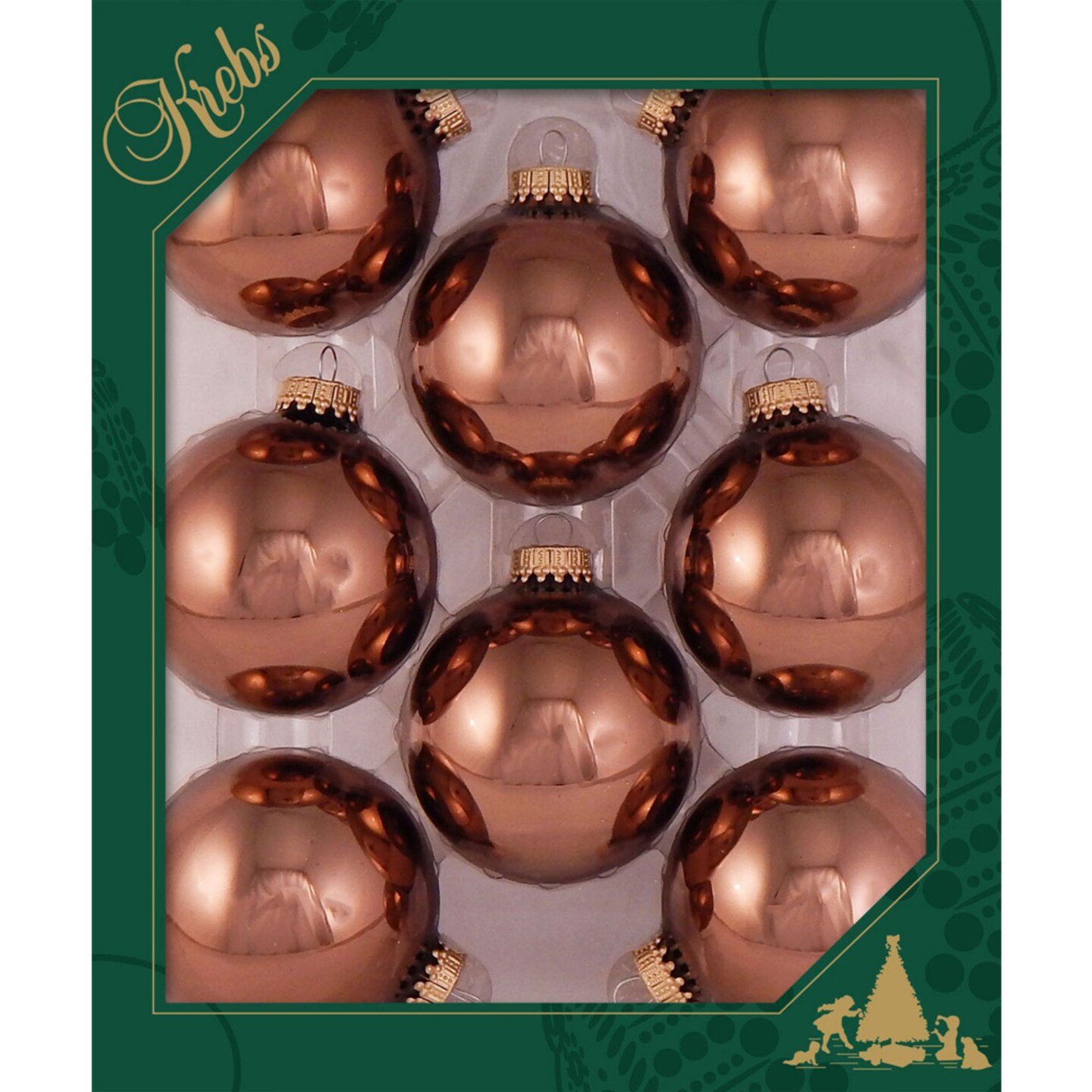Christmas by Krebs 8ct Acacia Brown Shiny Glass Christmas Ball Ornaments 2.5&#x22; (67mm)