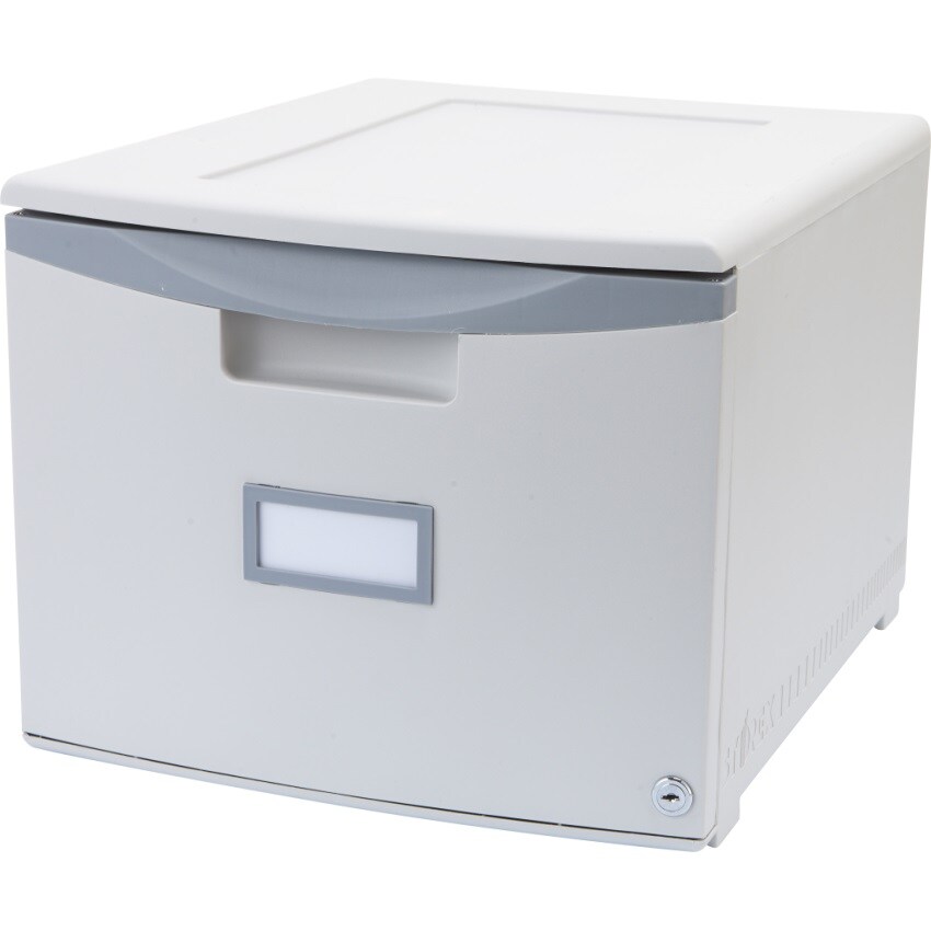 One Drawer Mini File Cabinet with Lock, Legal/Letter, Gray