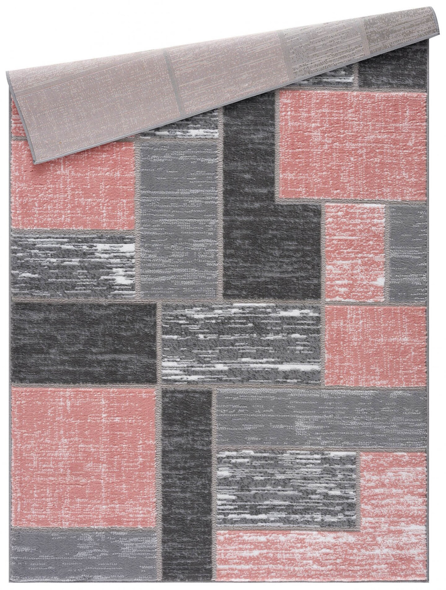 L'baiet Rectangle Verena Pink Geometric 2 ft. x 3 ft. Scatter Area Rug