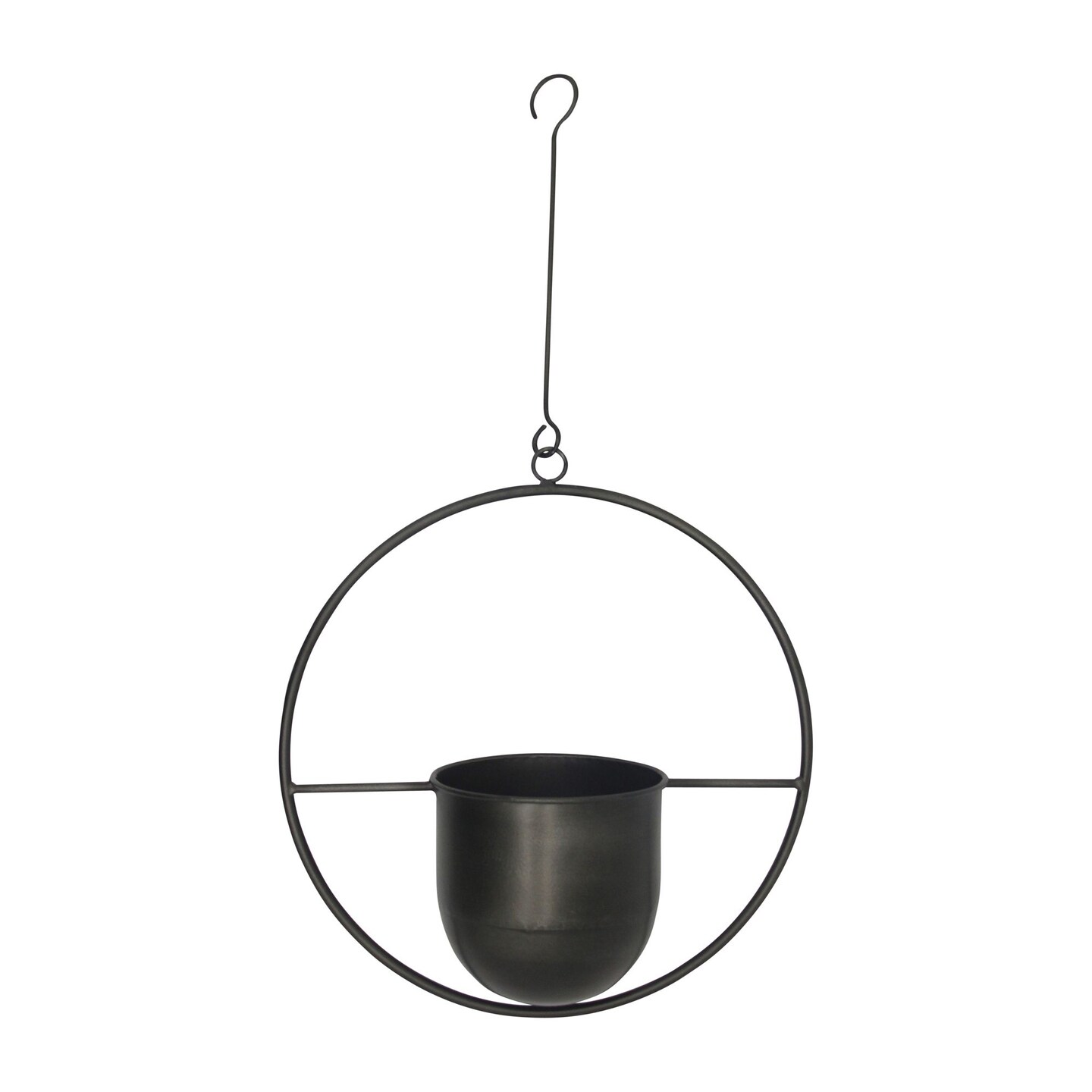 Kingston Living 26" Black Hanging Planter with Circular Frame