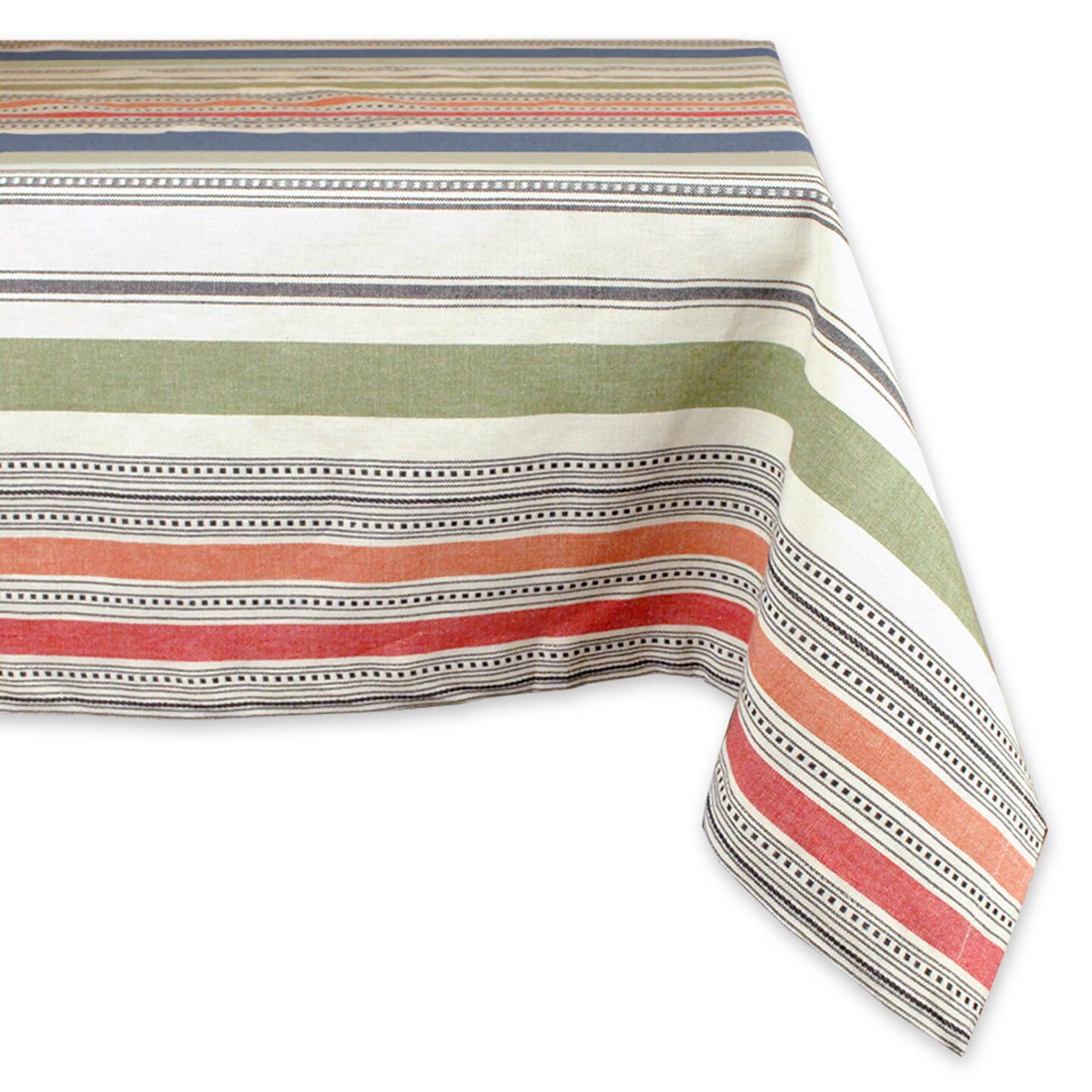 Contemporary Home Living 104&#x22; x 60&#x22; Subtle Colored Striped Rectangular Tablecloth
