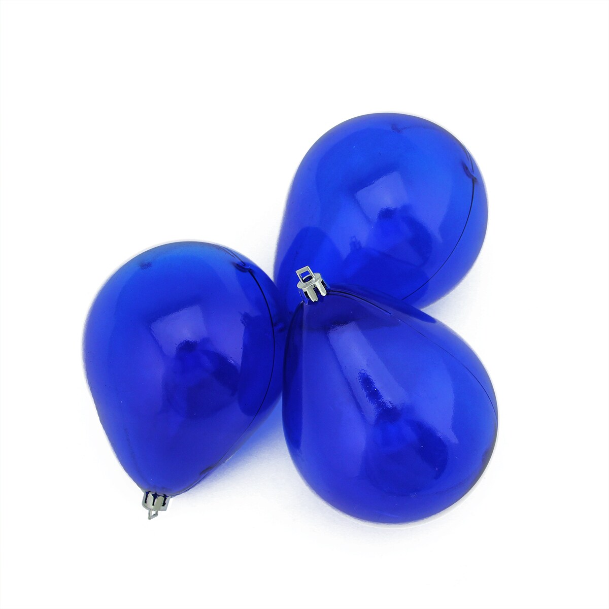 Northlight 3ct Lavish Blue Transparent Teardrop Shaped Shatterproof Christmas Ornaments 4.75&#x22; (120mm)