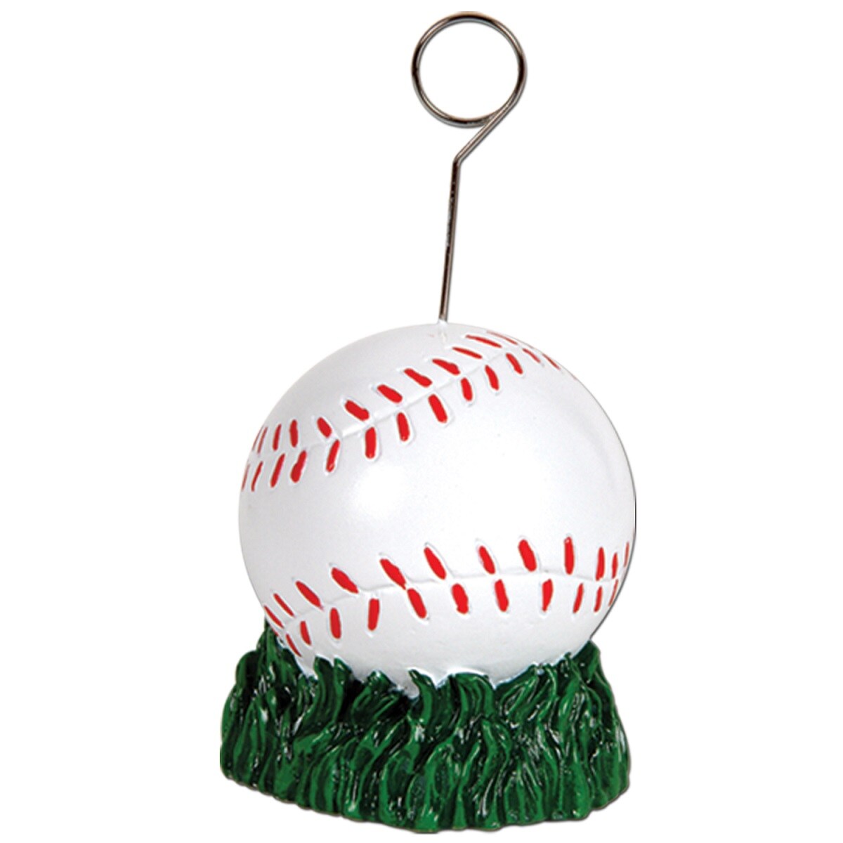 Beistle Pack of 6 Green and White Baseball Photo or Balloon Holder Party Decorations 6 oz.