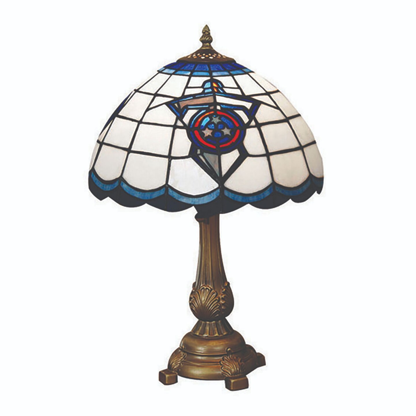 The Memory Company 19.5&#x22; Blue and Ivory NFL Tennessee Titans Tiffany Table Lamp