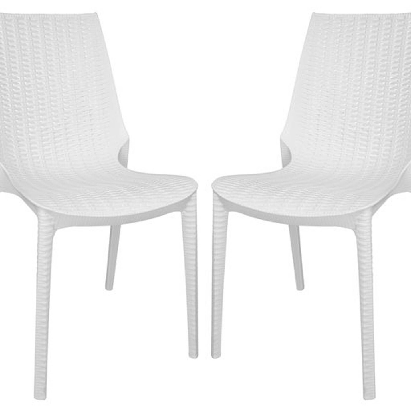 LeisureMod Kent Outdoor Dining Chair, Set of 2