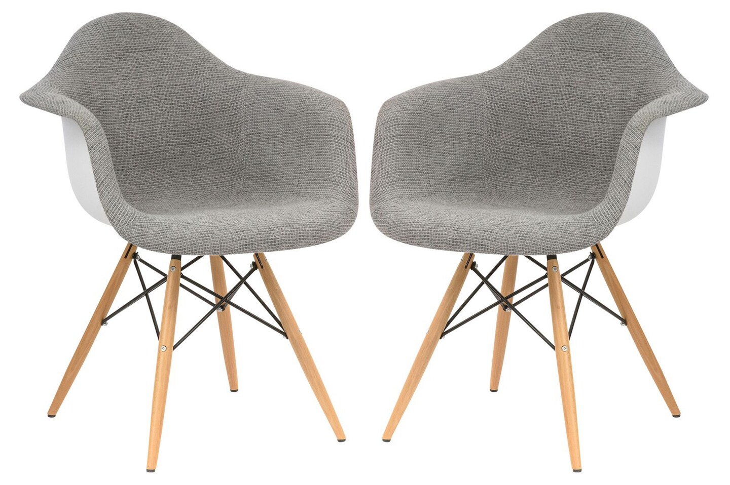 LeisureMod Willow Modern Fabric Eiffel Accent Side Chair - Grey