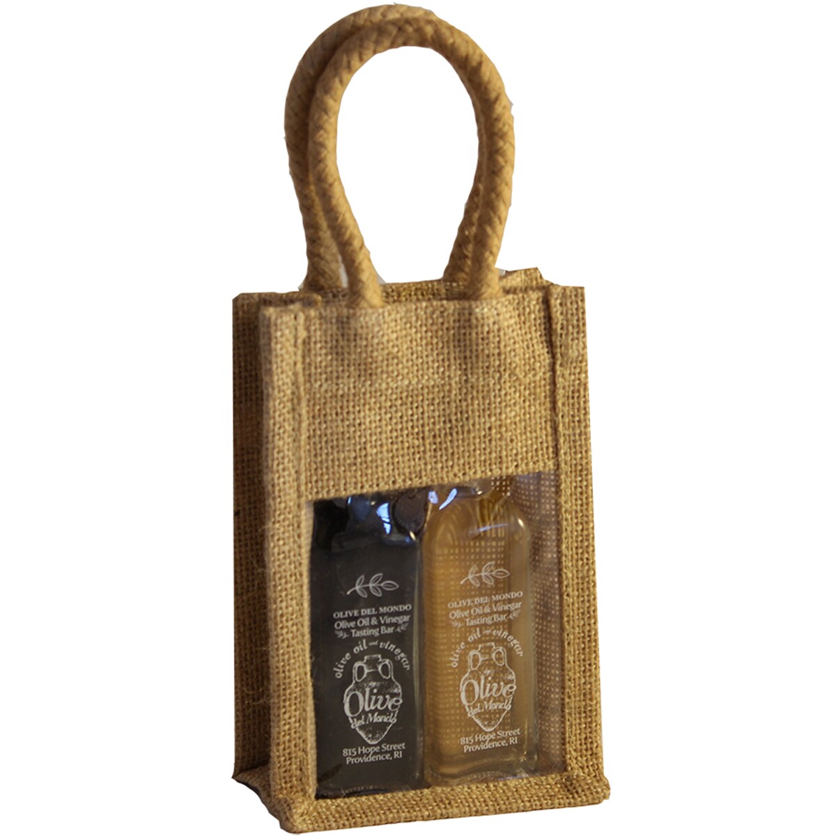 Two-tone Jute And Cotton Bag At Home