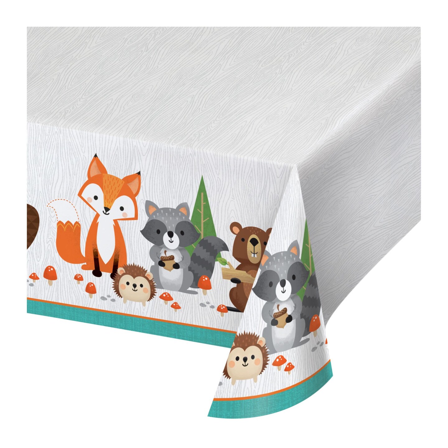 Party Central Disposable Wild One Woodland Party Tablecloth - 102" - Pack of 6