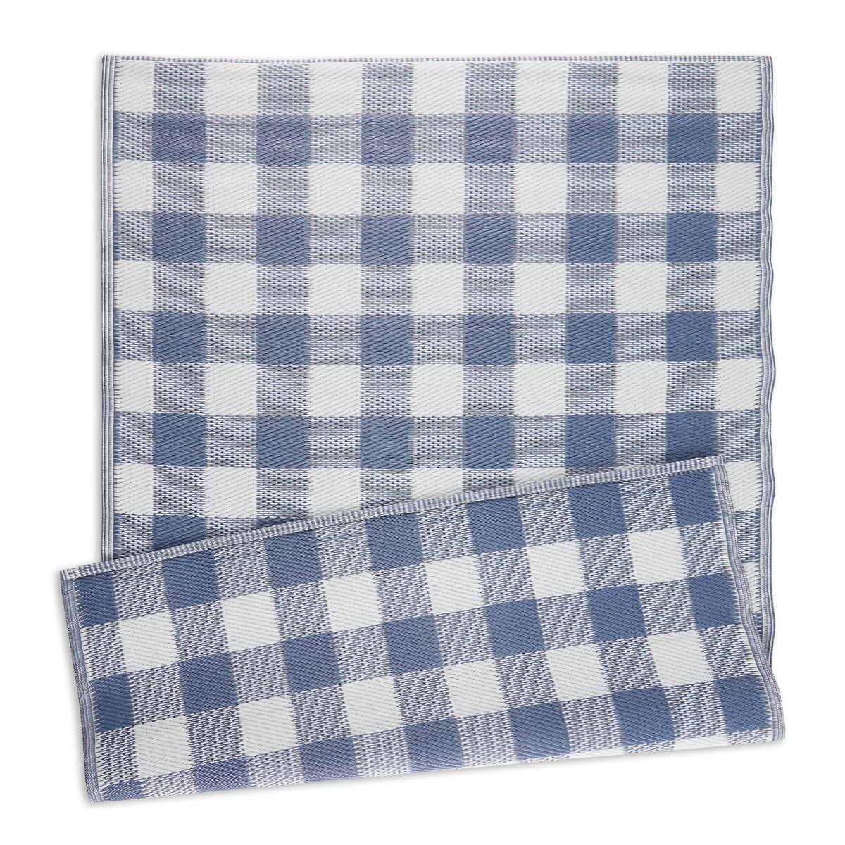 Checker Blue - Rectangle Large Rug