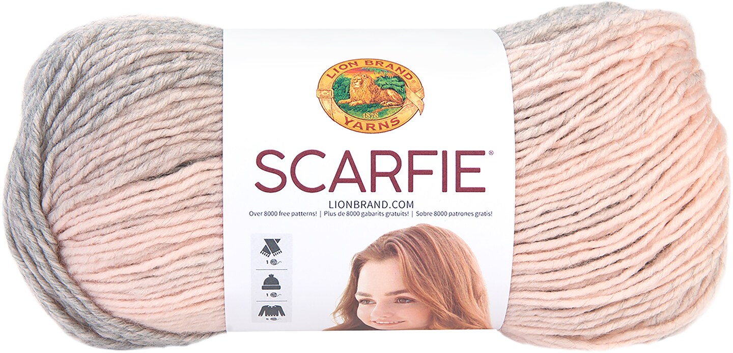 Lion Brand Scarfie Yarn - Pink Silver