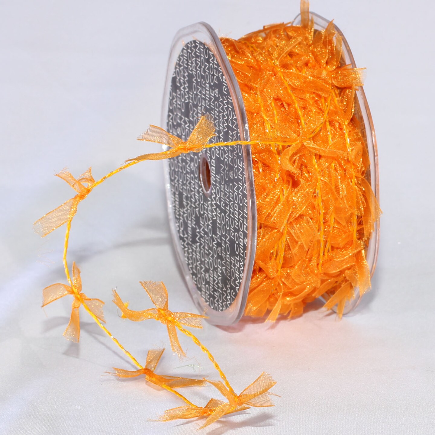 The Ribbon People Sheer Orange Halloween Wired Craft Ribbon Garland 1&#x22; x 27 Yards