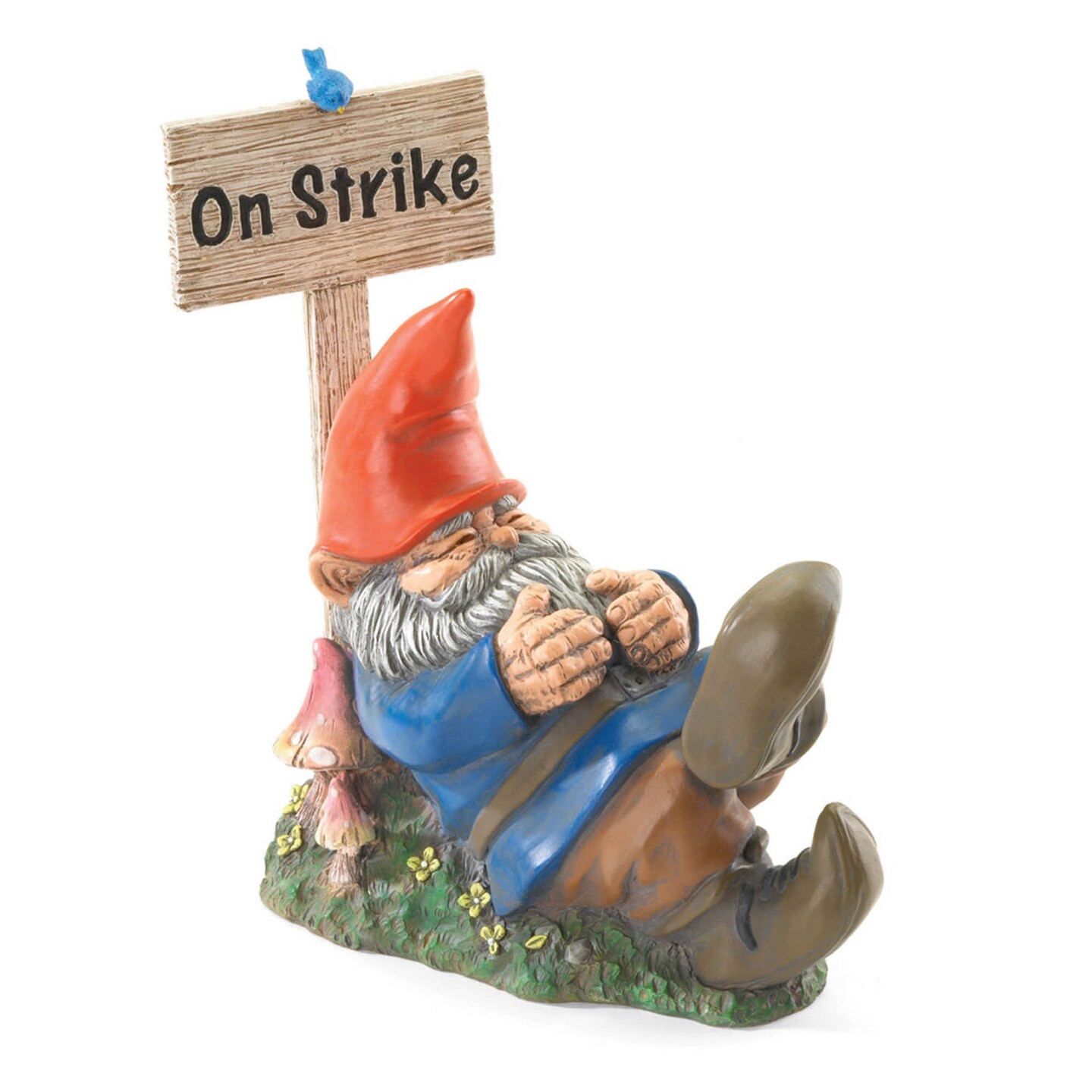 Accent Plus Home Decorative Sleeping Gnome On Strike Garden Decor or Figurine
