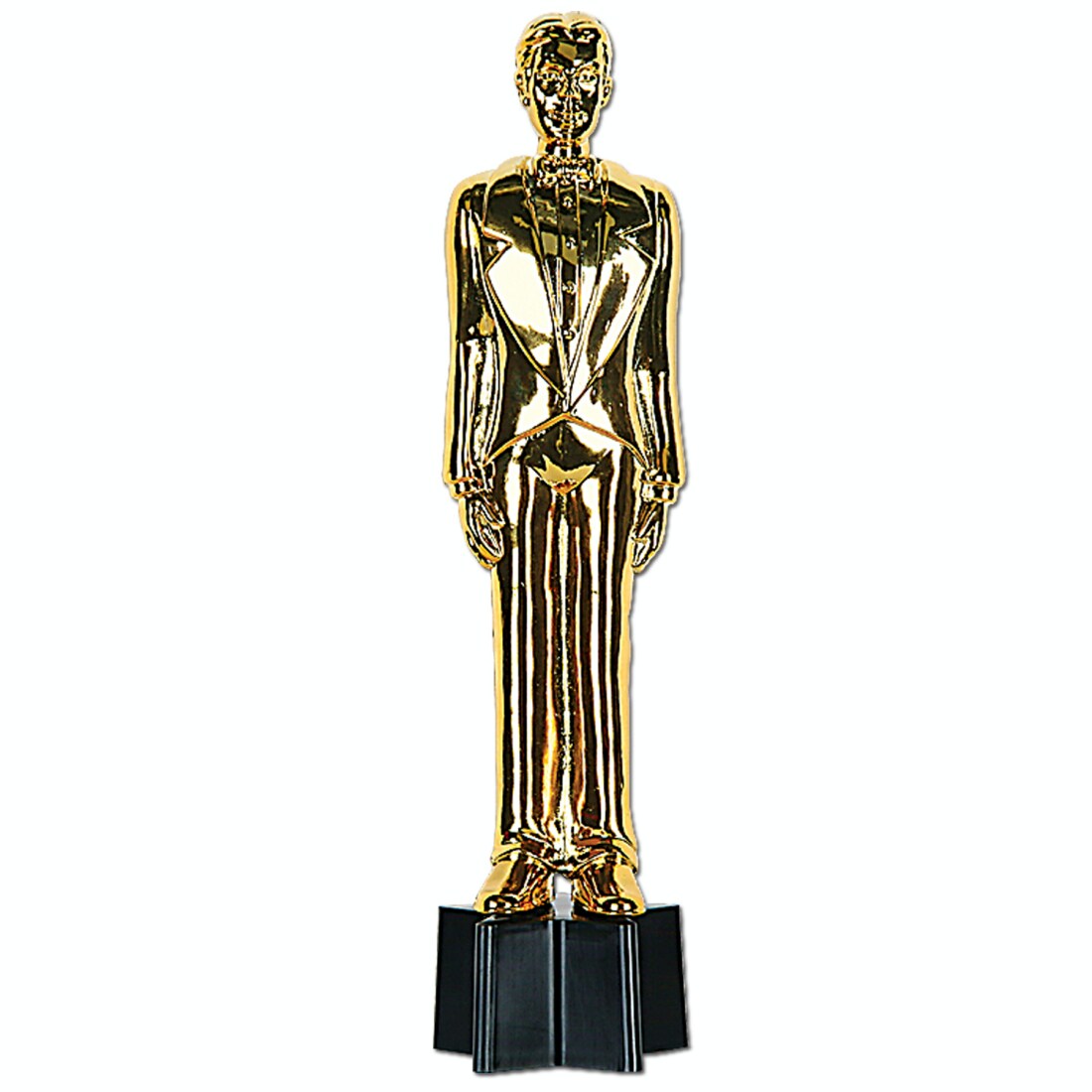 Party Central Pack of 6 Gold and Black Hollywood Movie Awards Night Male Statuette Party Decors 9&#x22;