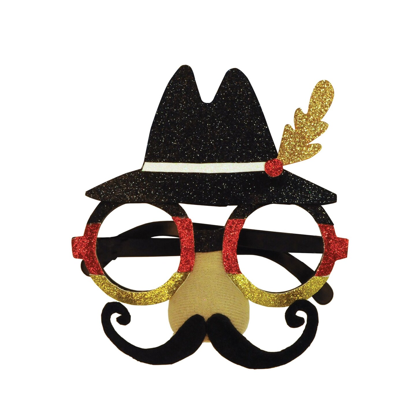 Beistle Club Pack of 20 Black and Red Oktoberfest Glasses Costume Accessory - One Size