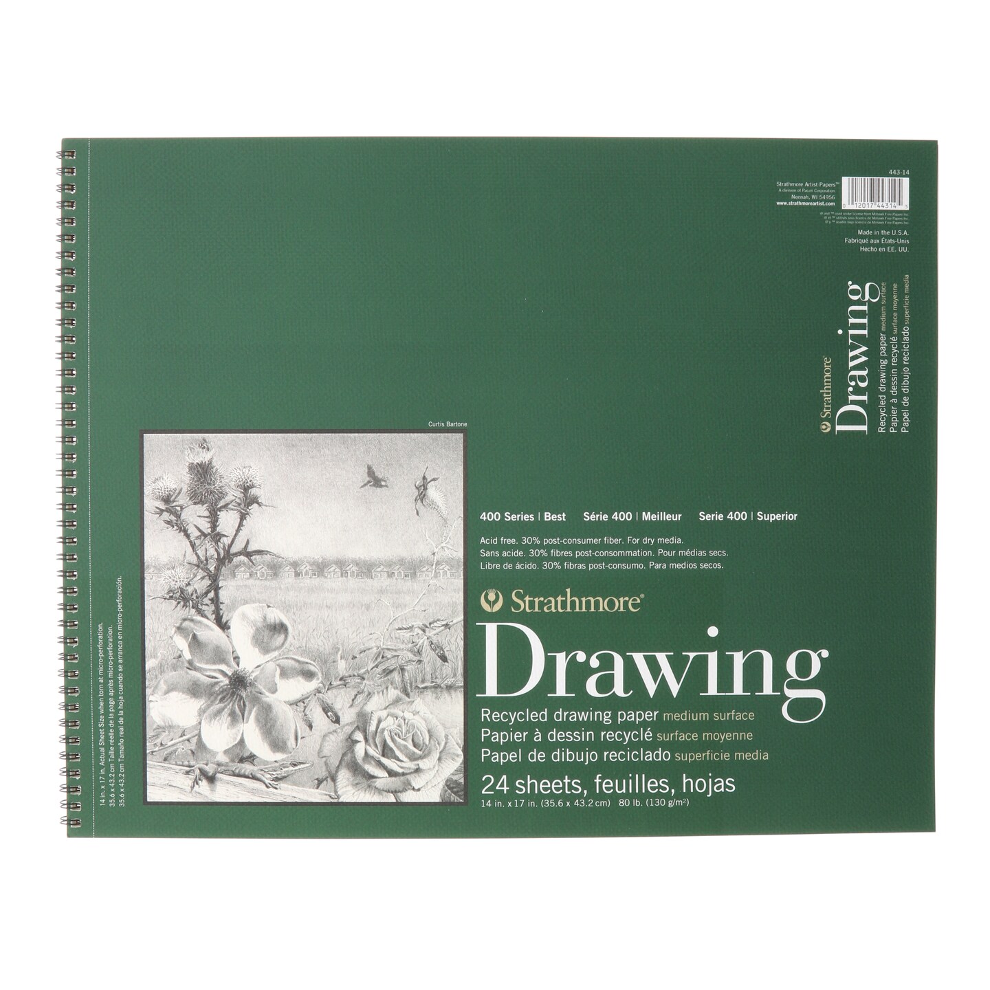 Strathmore - Drawing Paper Pad - 400 Series Recycled - 14&#x22; x 17&#x22;