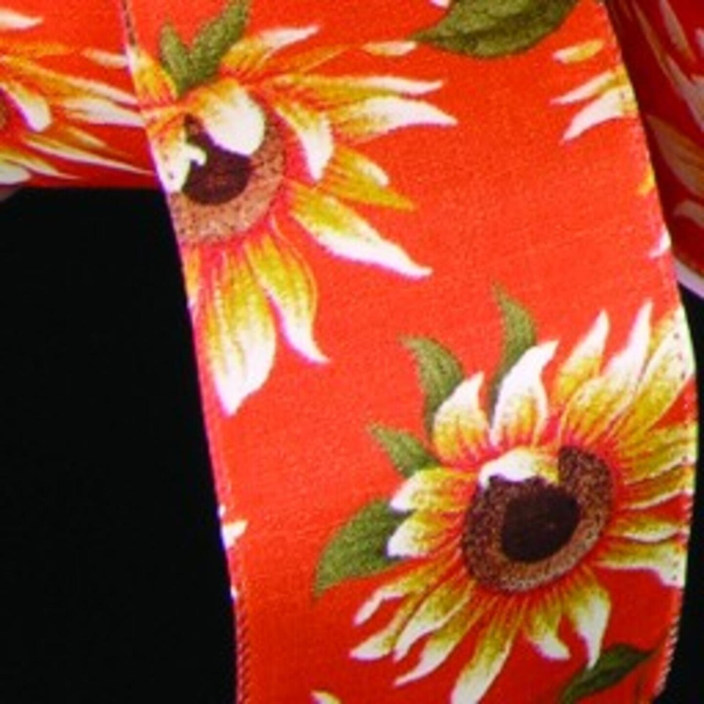 The Ribbon People Orange and Yellow Sunflower Meadow Wired Craft Ribbon 4&#x22; x 20 Yards