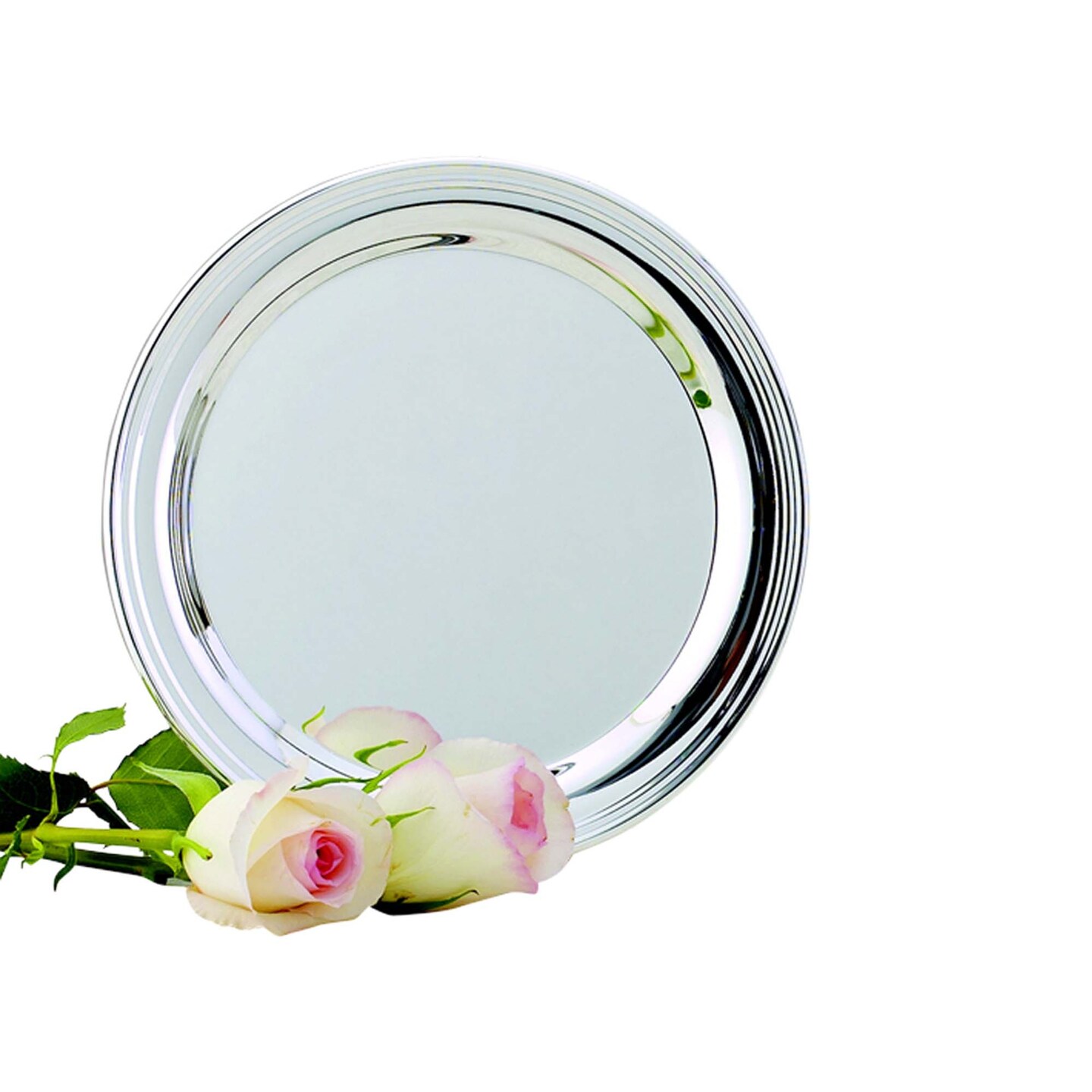 Contemporary Home Living 10&#x22; Silver Stainless Steel Round Tray
