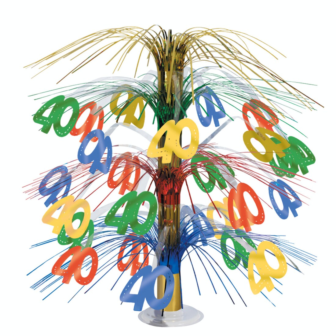 Party Central Pack of 6 Yellow and Green Happy 40th Birthday Party Cascading Table Centerpieces 18&#x22;