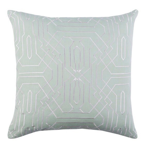 Tiwari Home 18&#x22; Seafoam Green and White Geometric Square Throw Pillow