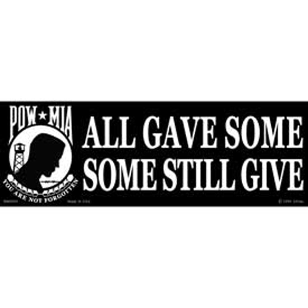POW MIA Bring Them Home or Send Us Back Bumper Sticker 3-1/4&#x22;X9&#x22;
