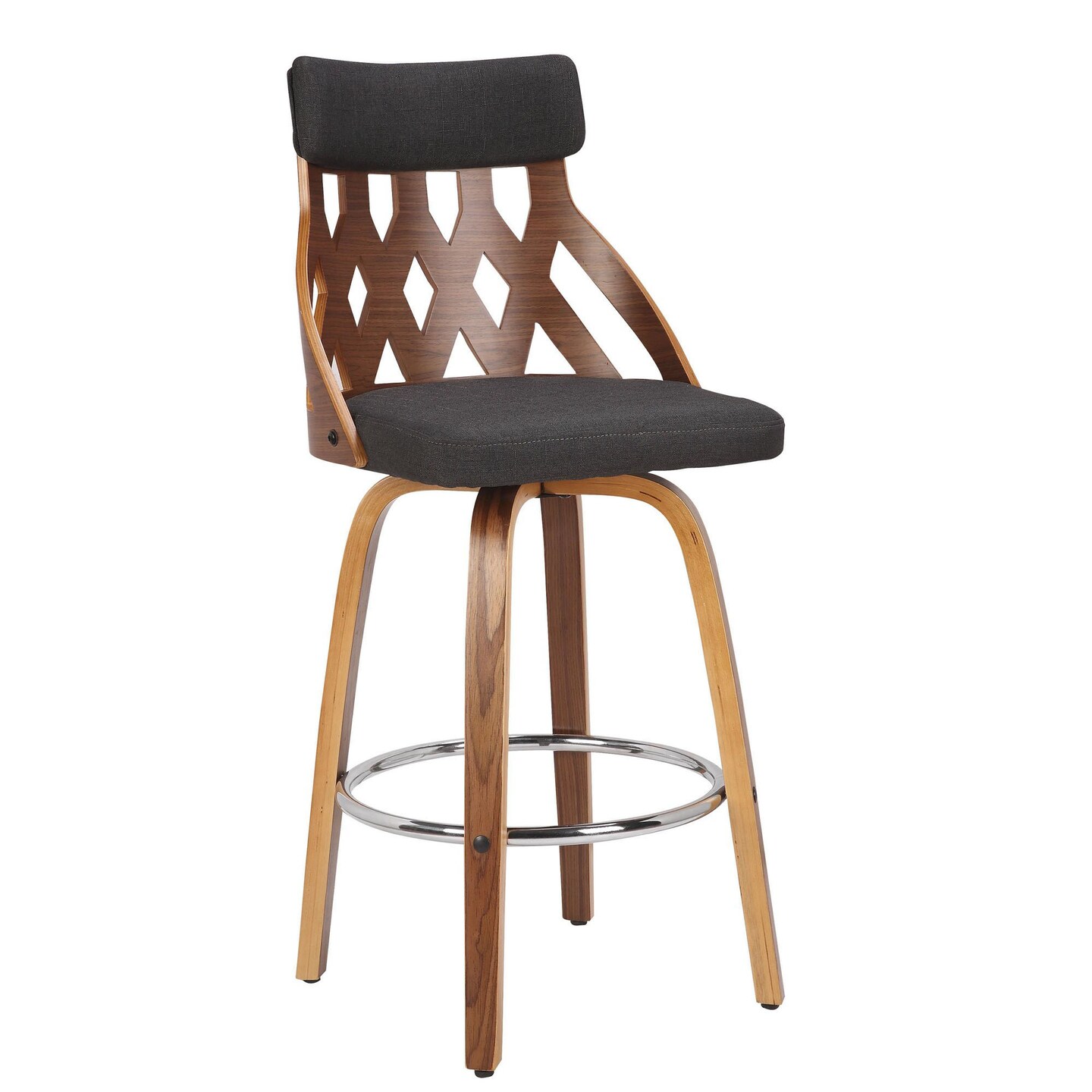York Mid-Century Modern 26&#x22; Counter Stool in Walnut