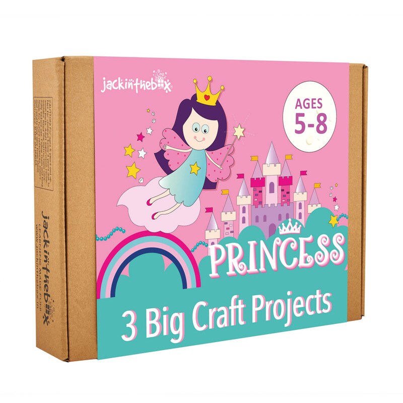 Princess Themed Arts and Crafts Costume for Girls | Make a Cape, Tiara and Wand | Best Gift for Girls Ages 5 6 7 8 Years | 3 Craft Projects in 1 Box