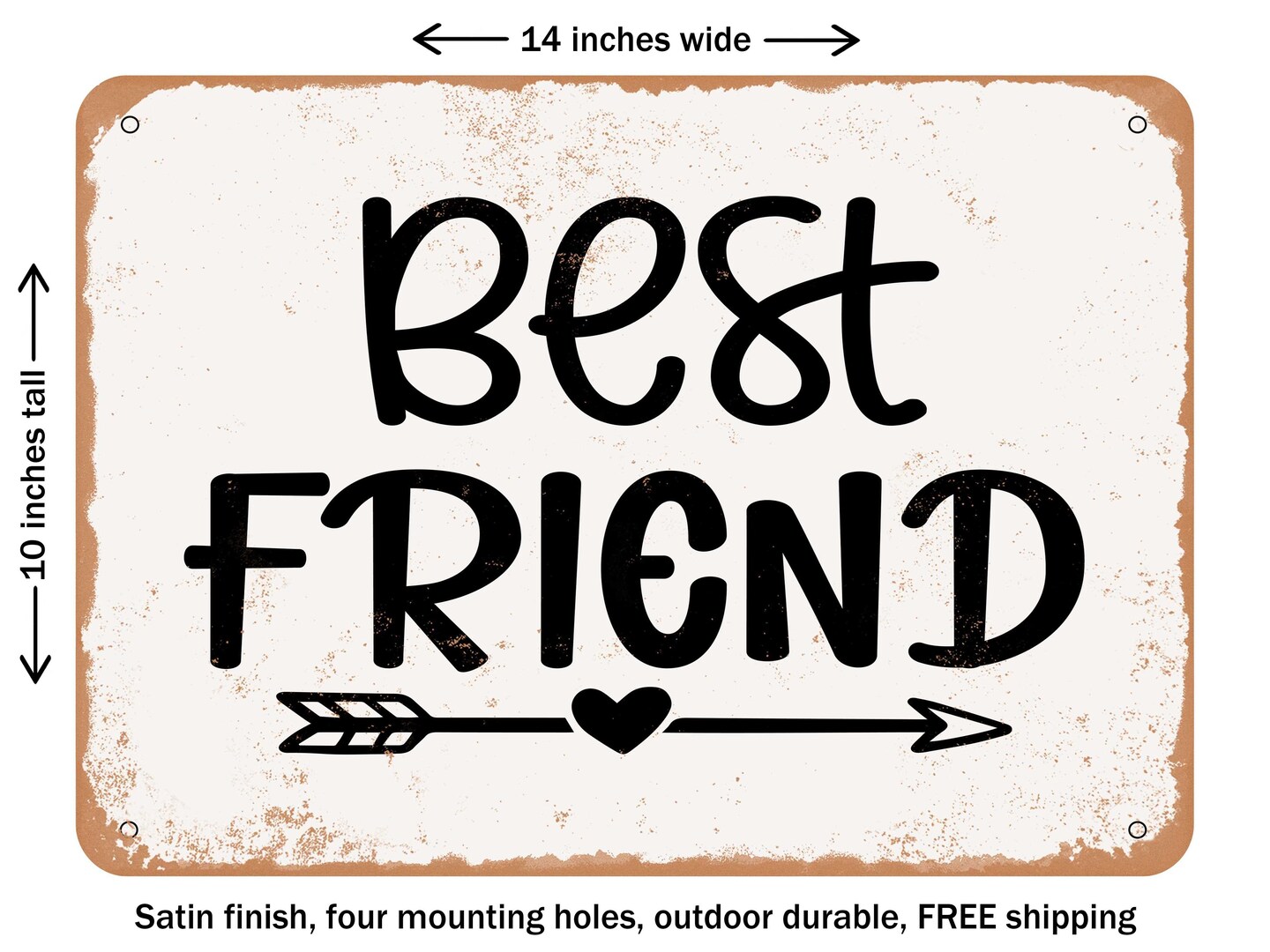 DECORATIVE METAL SIGN - Best Friend - Vintage Rusty Look | Michaels