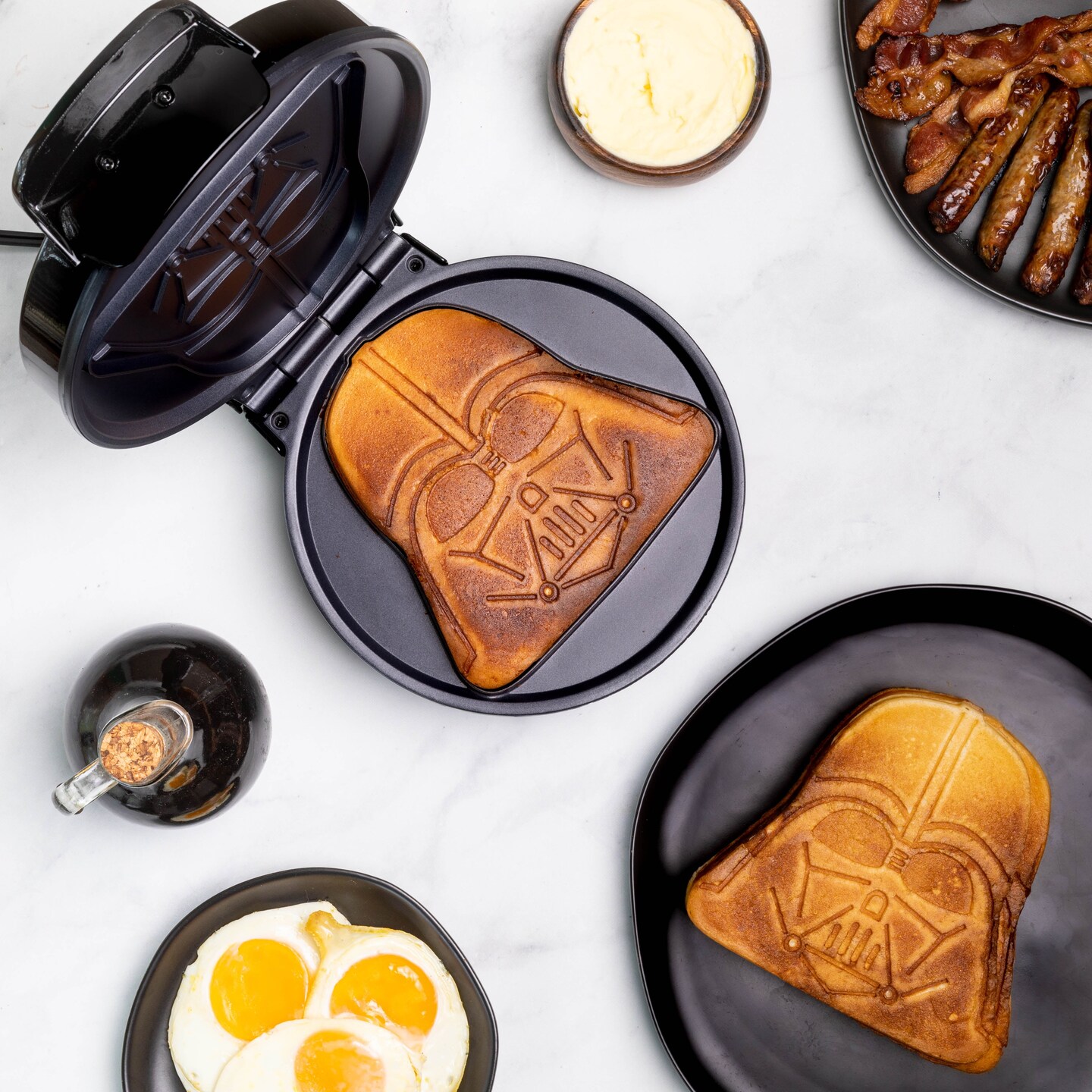 Uncanny Brands Star Wars Darth Vader Waffle Maker - Red Silhouette