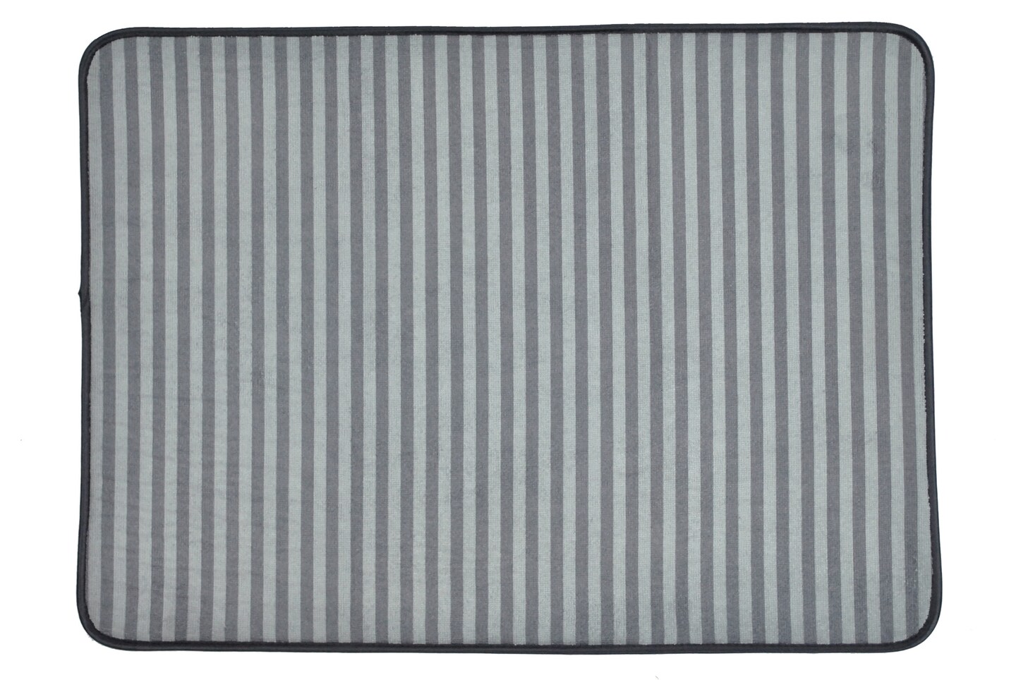 Contemporary Home Living 2.5&#x27; x 3.75&#x27; Ash Gray and Black Rectangular Stripe Multi-purpose DII XXL Cage Mat