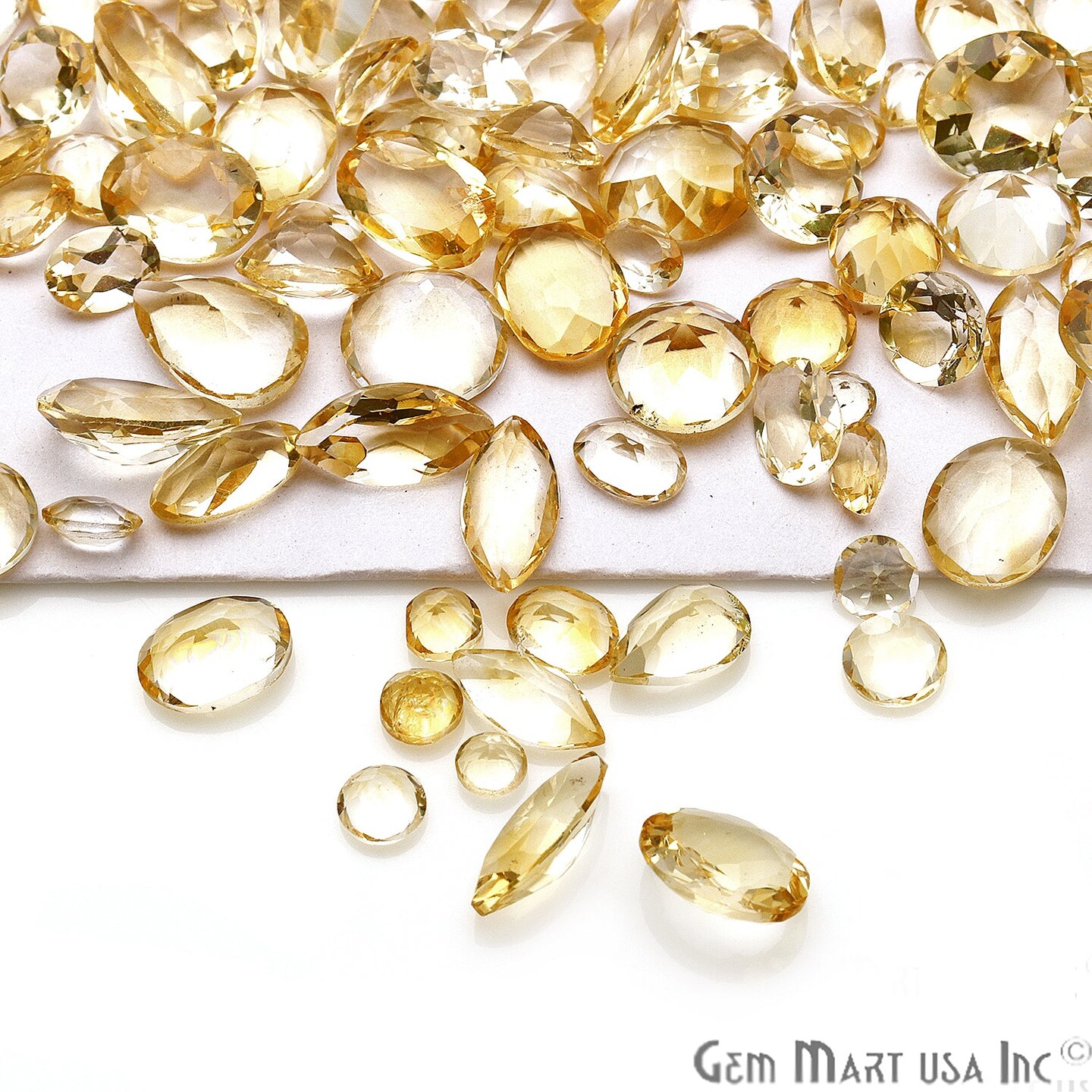 Citrine Gemstone, 100% Natural Faceted Loose Gems, November Birthstone, 6-12mm, 50Carats, GemMartUSA (CI-60001-50)