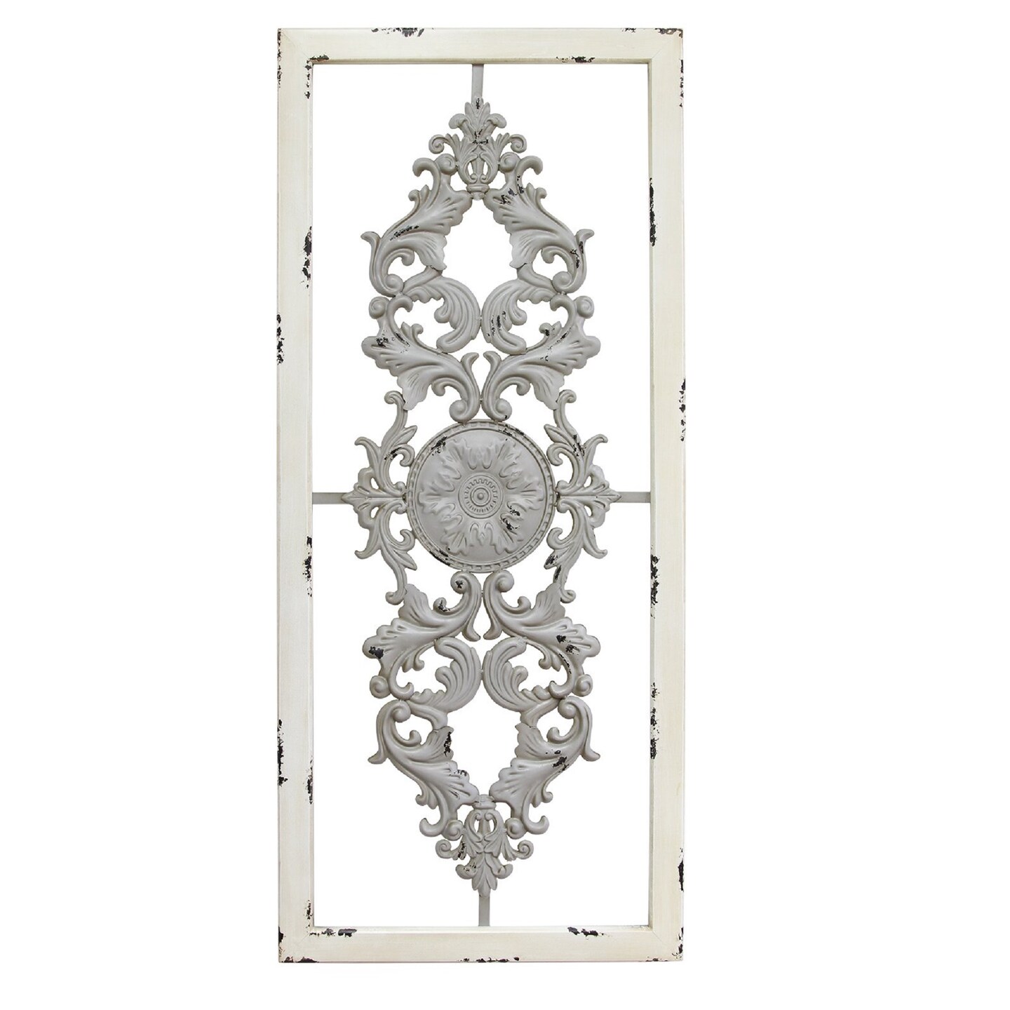 Contemporary Home Living 36&#x22; Gray Scroll Panel Wall Decoration