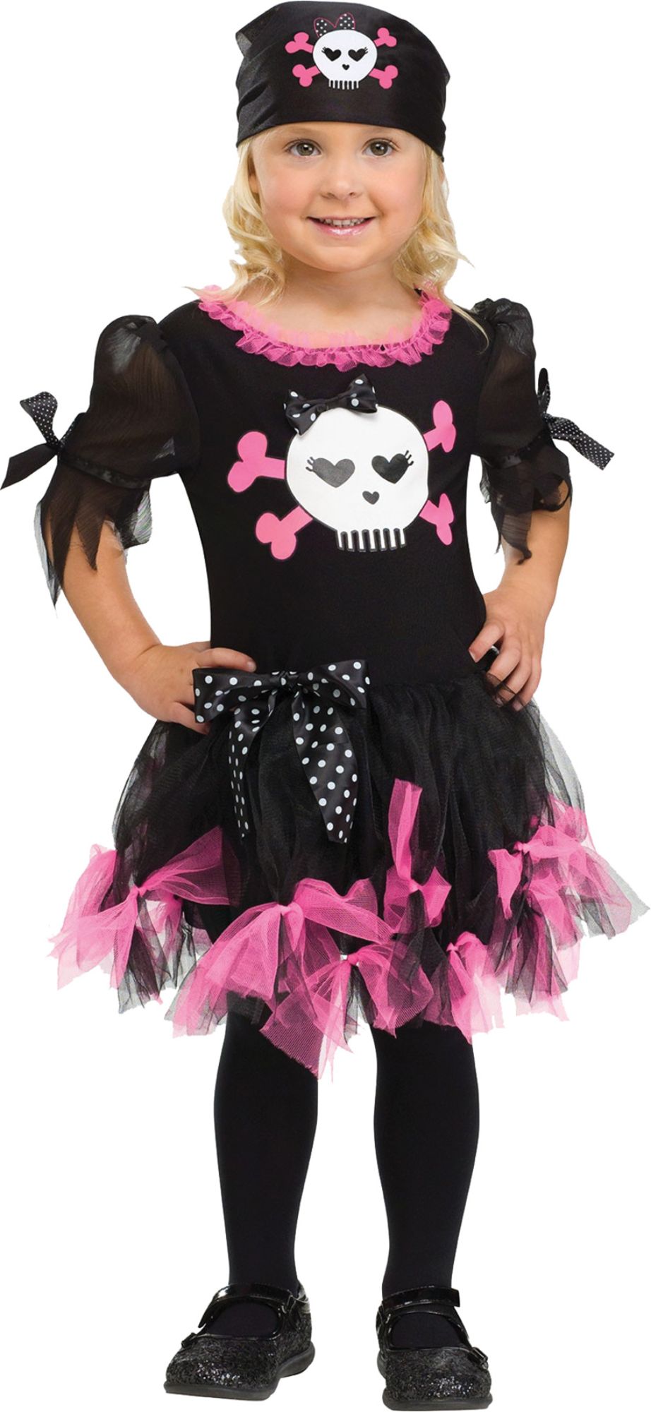 The Costume Center Pink and Black Sally Skully Toddler Halloween Costume - Large
