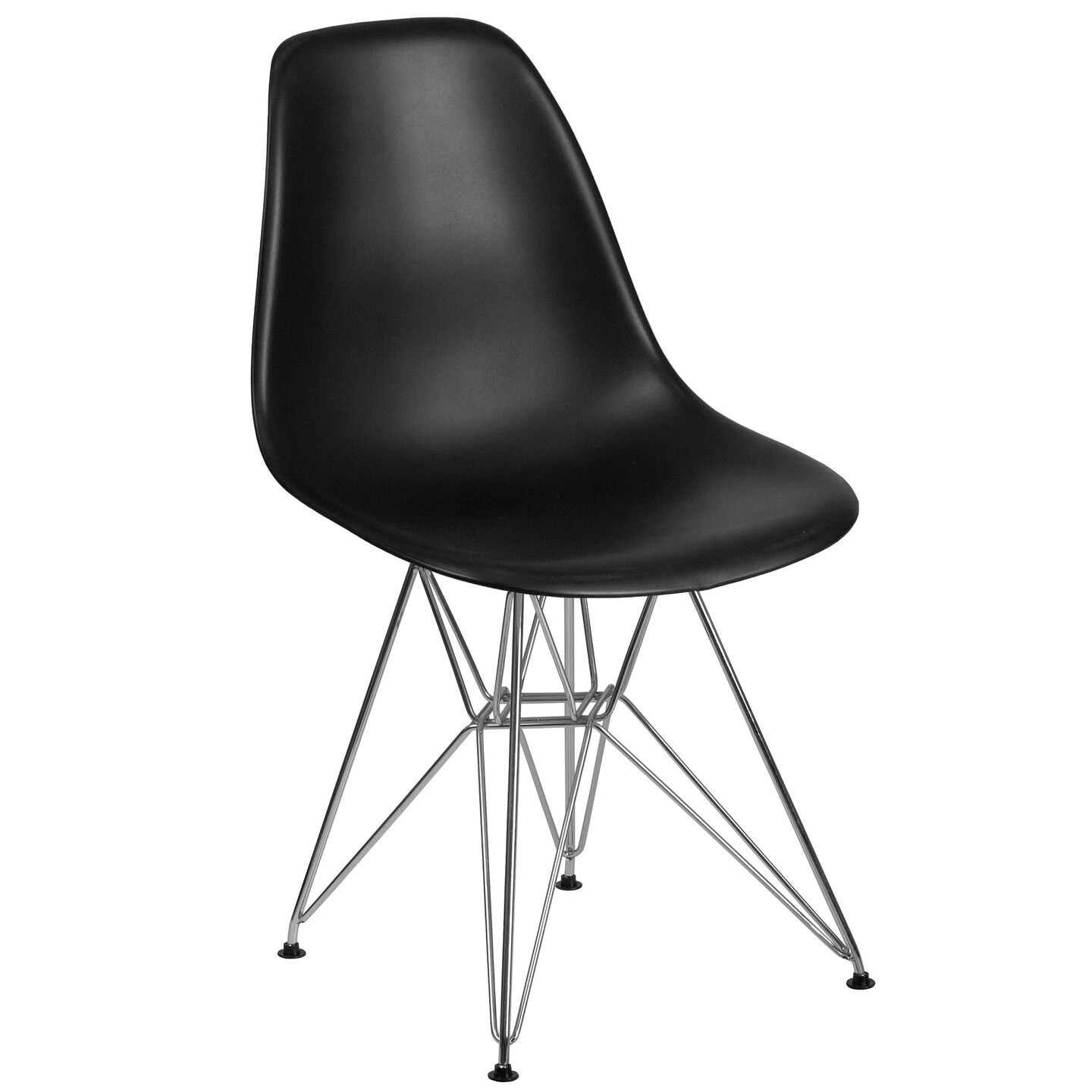Flash Furniture 31.5" Black and Silver Accent Chair with Geometric Chrome Legs