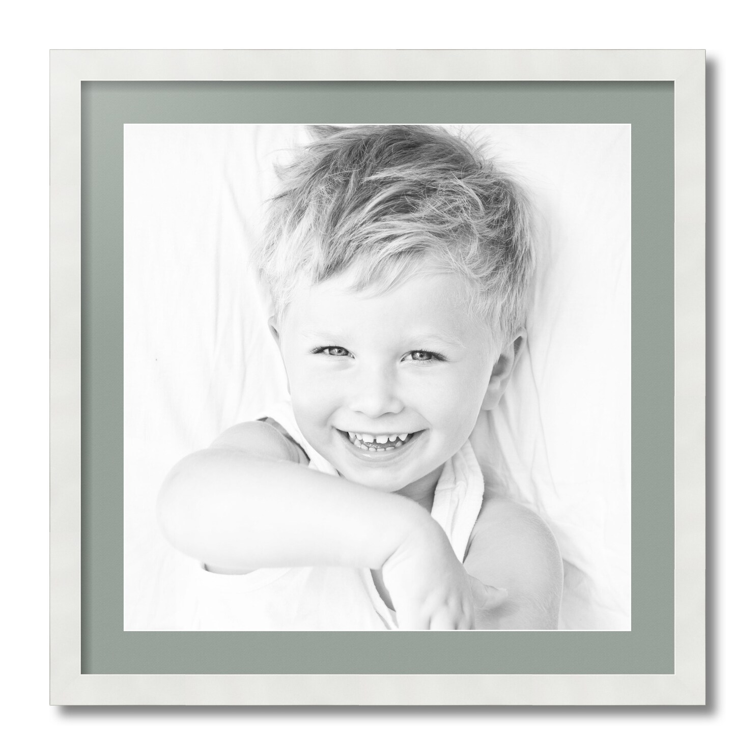 ArtToFrames 24x24&#x22; Matted Picture Frame with 20x20&#x22; Single Mat Photo Opening Framed in 1.25&#x22; White and 2&#x22; Mat (FWM-3966-24x24)