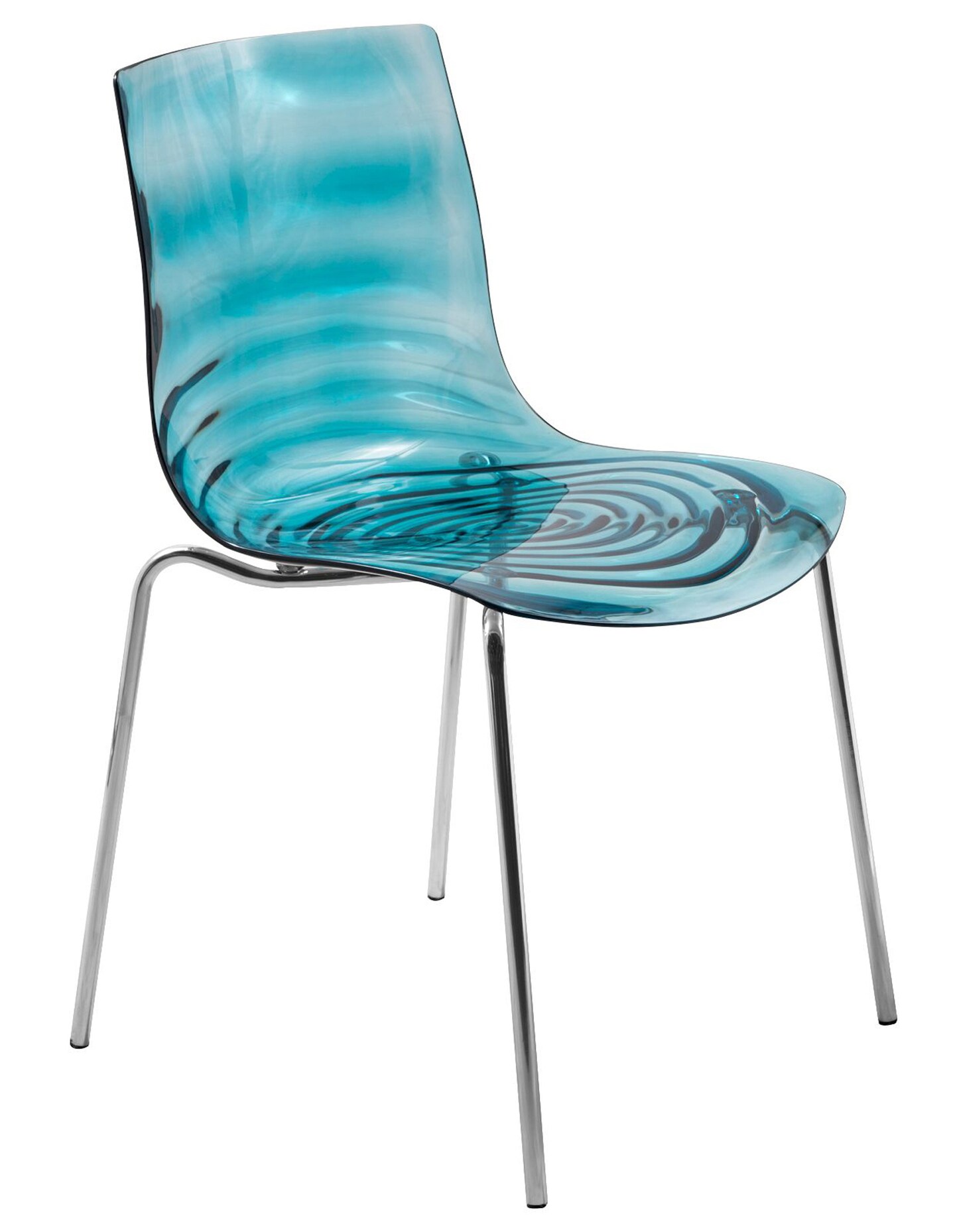 LeisureMod Astor Water Ripple Design Dining Chair
