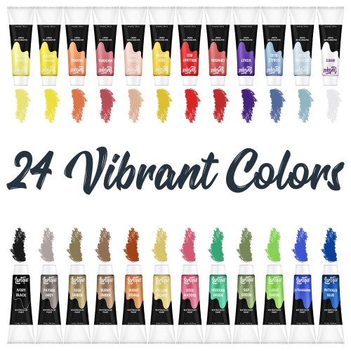Lartique Watercolor Paint Set, 24 Color Liquid Watercolor Paint, with 3 Paint Brushes and Paint Palette