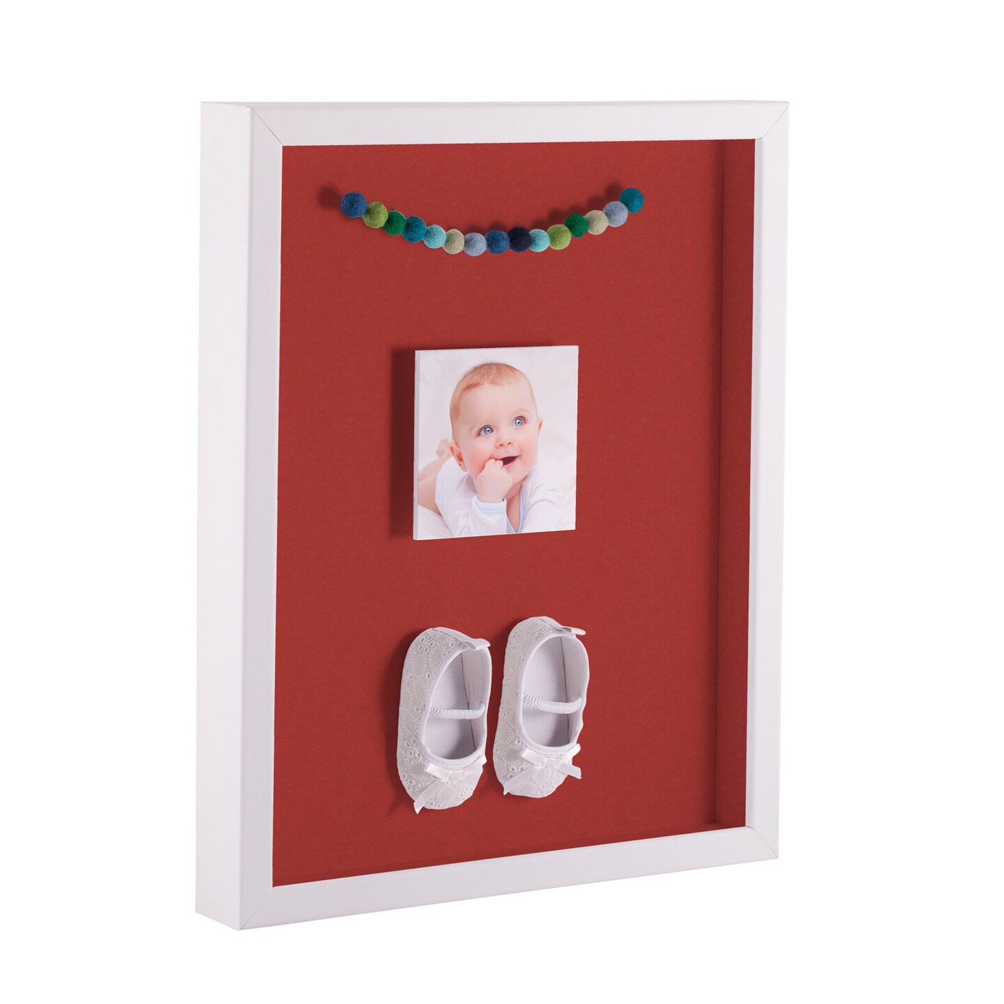 ArtToFrames 12x16 Inch Shadow Box Picture Frame, with a Satin White 1.00" Wide Shadowbox frame and Super White Mat Backing (4655)
