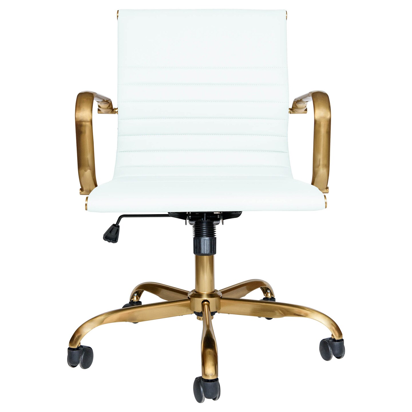LeisureMod Harris Office Chair with Gold Frame