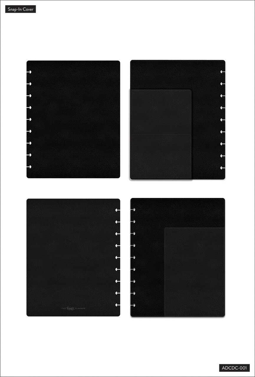 Happy Planner Deluxe Snap-In Cover-Midnight Black