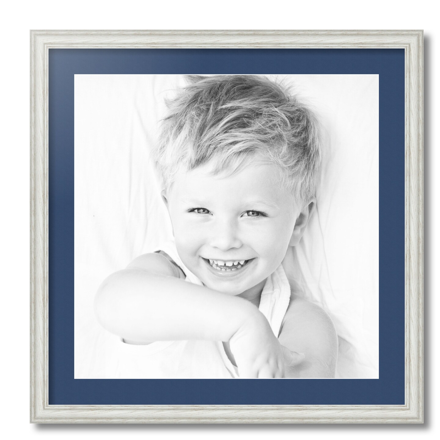 ArtToFrames 24x24" Matted Picture Frame with 20x20" Single Mat Photo Opening Framed in 1.25" White and 2" Mat (FWM-4098-24x24)