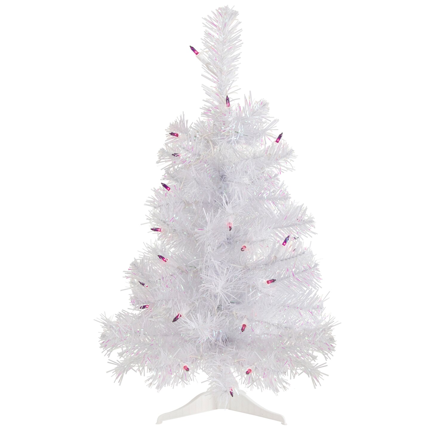 Northlight Pre-Lit Medium Rockport White Pine Artificial Christmas Tree - 2&#x27; - Purple Lights